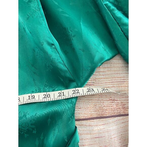 Vintage Christian Dior Kaleidescope 1980's Floral Print Green Robe - Small - Picture 5 of 12